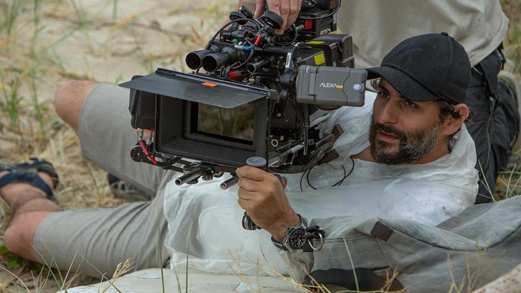 Durante el rodaje de Infierno Azul. Columbia Pictures.