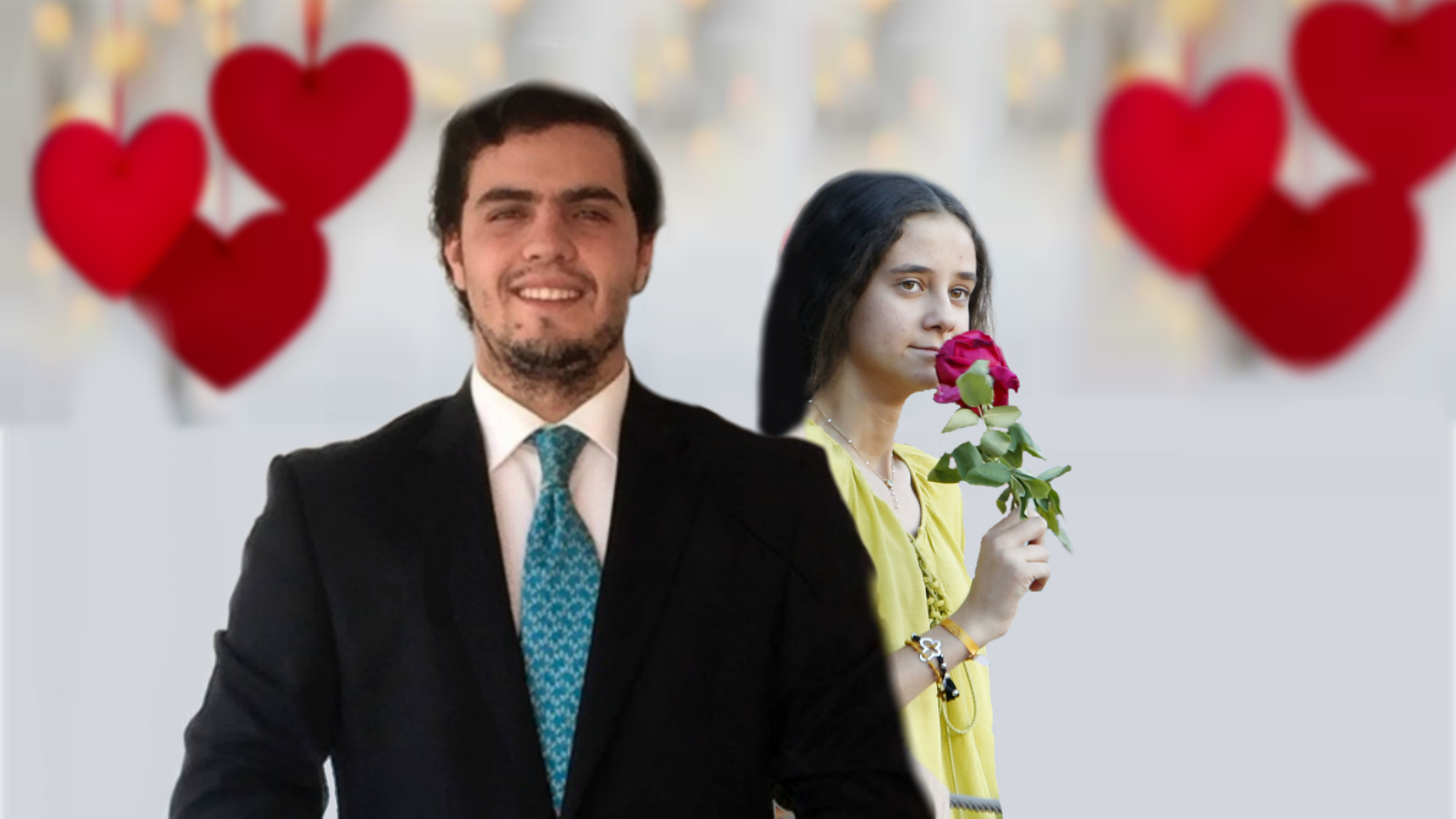 Los supuestos novios en un montaje.