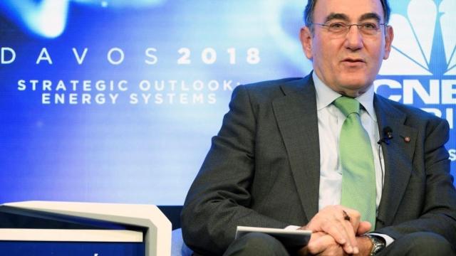 Ignacio Sánchez Galán, presidente de Iberdrola, durante su exposición en Davos.