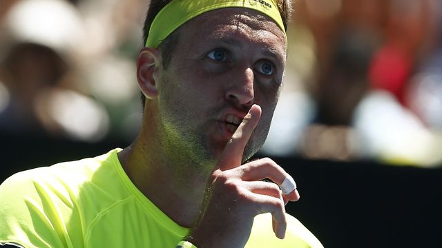 Sandgren, durante el partido de cuartos ante Chung.