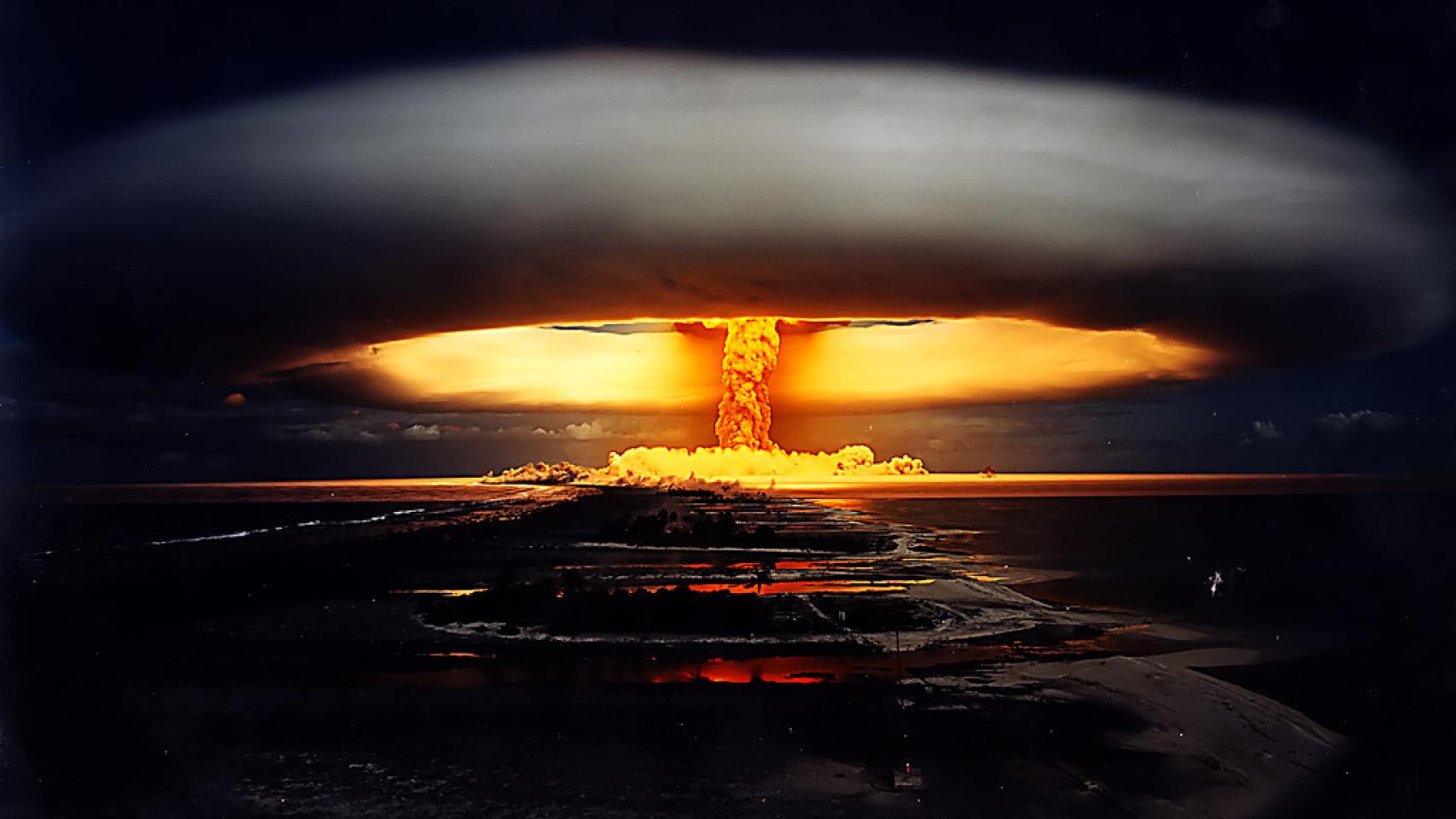 Ensayo nuclear en la Polinesia Francesa en 1970.
