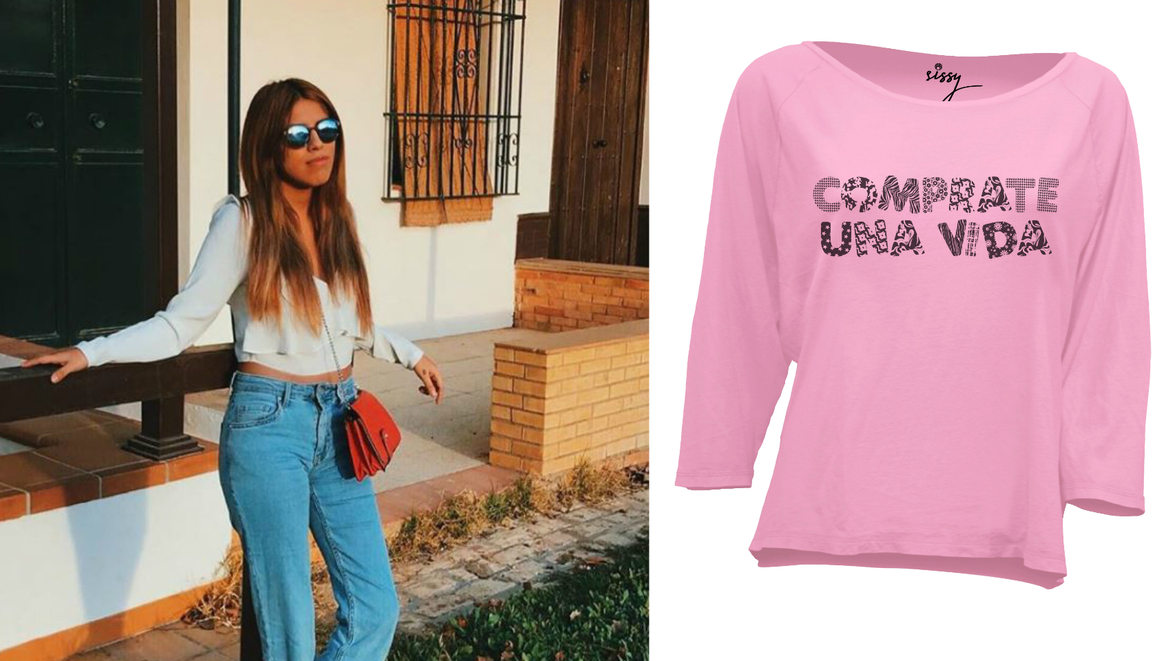 Chabelita con su primera camiseta en un montaje.