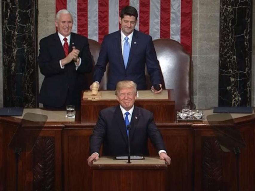 Donald Trump durante el discurso sobre el Estado de la Unión en 2018.