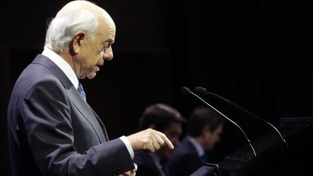 Francisco González, presidente de BBVA, durante la presentación de resultados 2017.