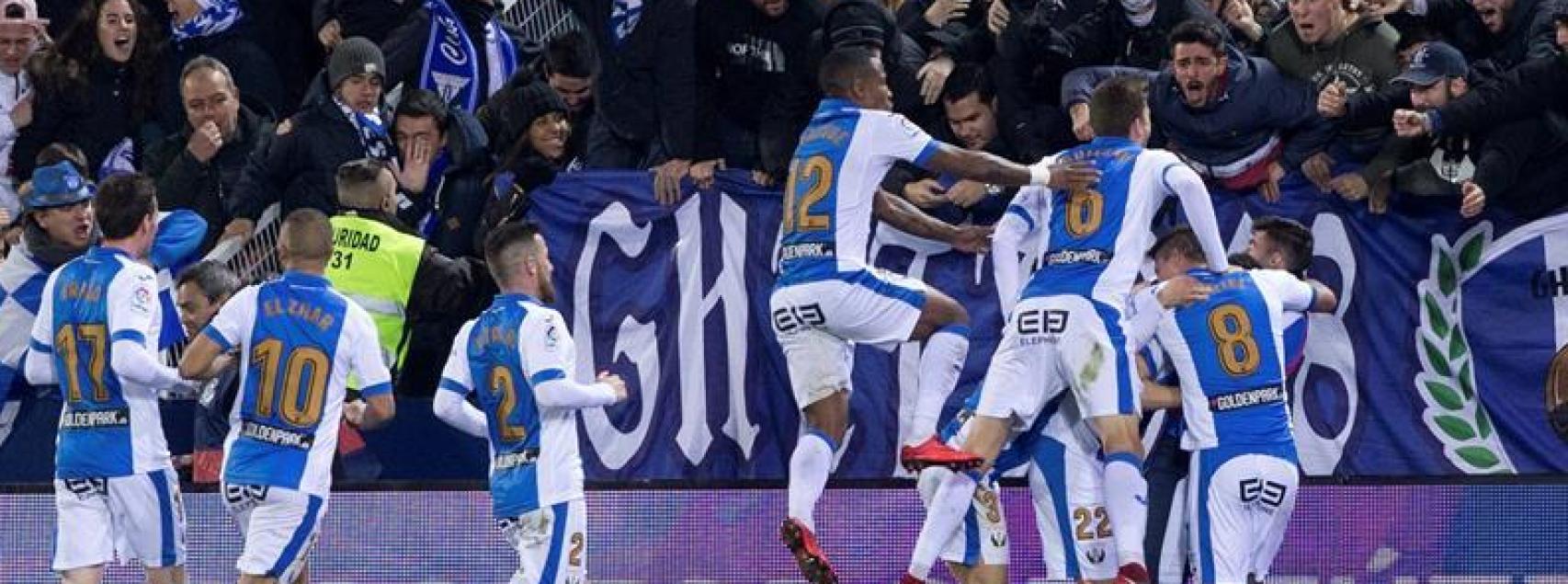 Los jugadores del Leganés celebran un gol.