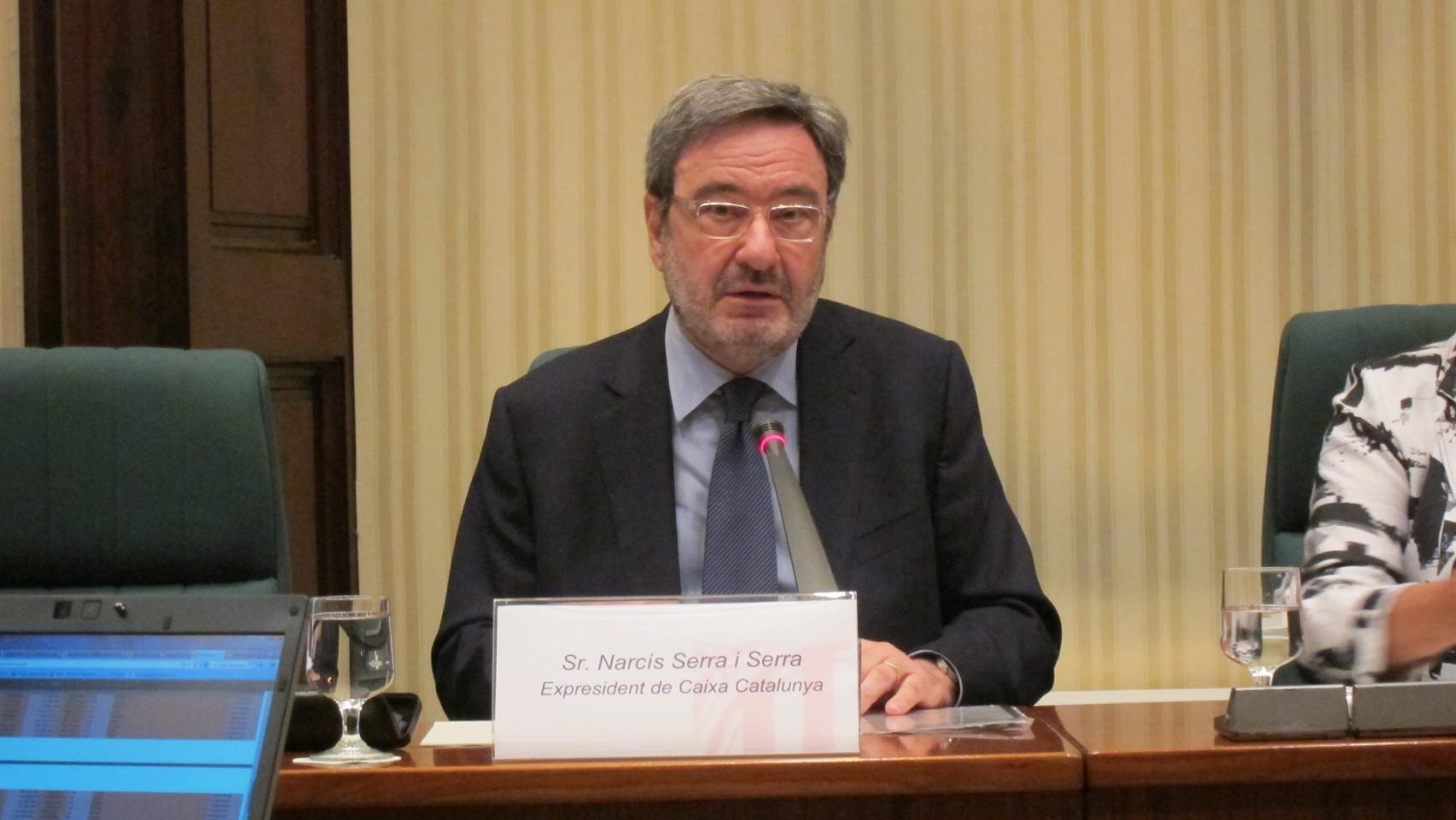 Narcís Serra durante su comparecencia en el Congreso en la comisión que investigó la crisis financiera.