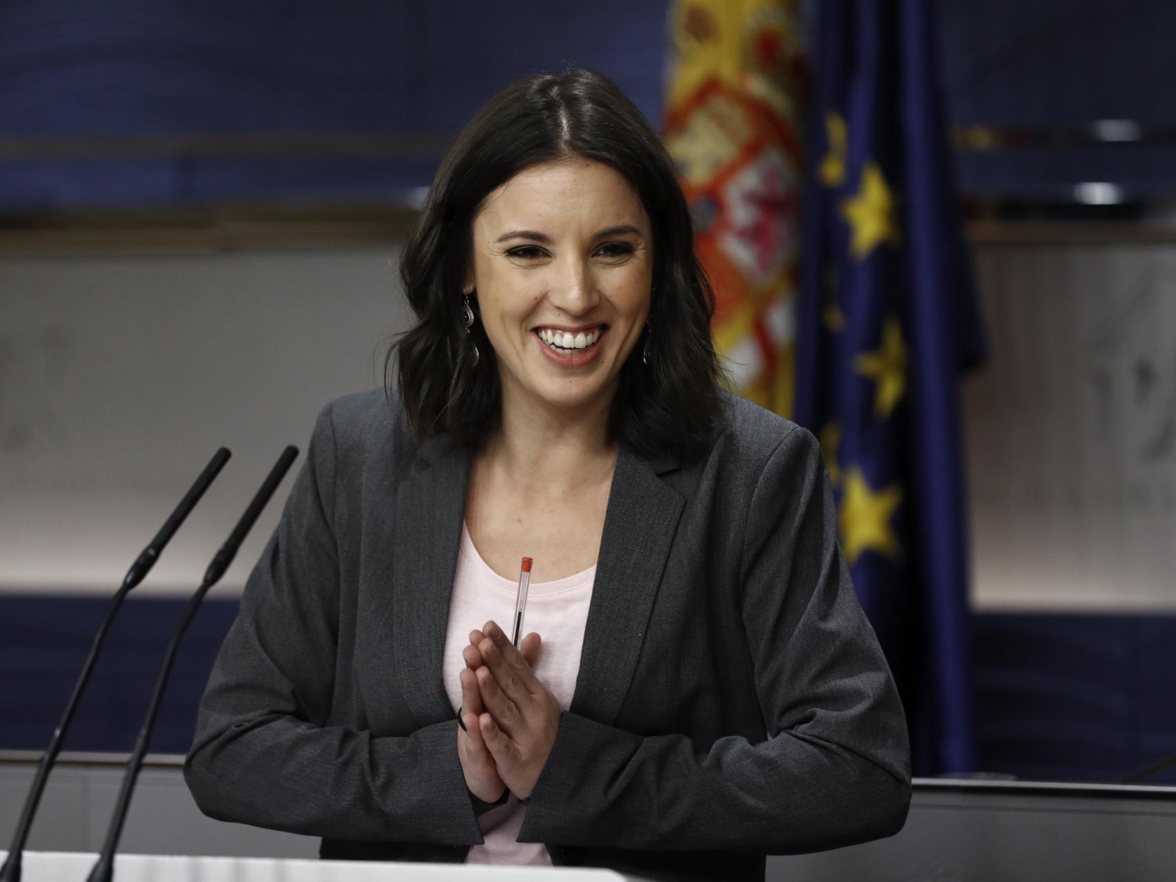 La portavoz Irene Montero, en el Congreso de los Diputados.