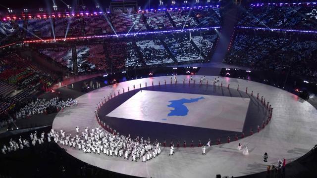 La bandera de las dos Coreas en los JJOO de invierno.