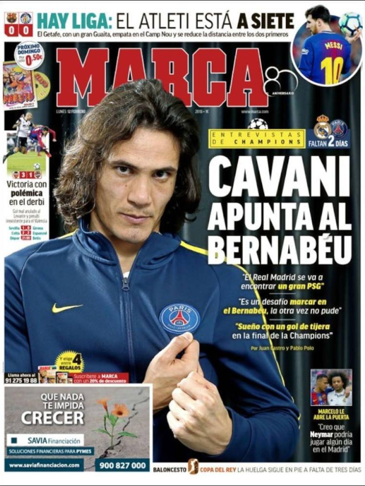 Las portadas de la prensa deportiva del 12 de febrero de 2018