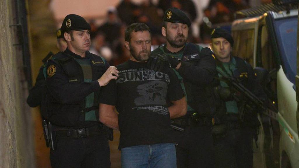 Igor el Ruso a su salida de los juzgados de Alcañiz (Teruel).