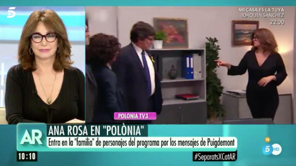 Ana Rosa se ríe de su propia parodia en 'Polònia'