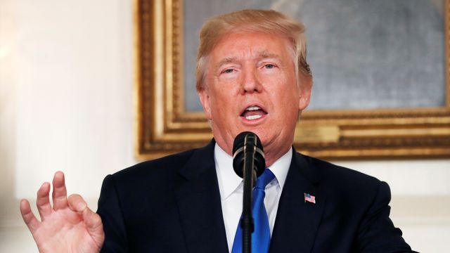 Trump durante un discurso en la Casa Blanca