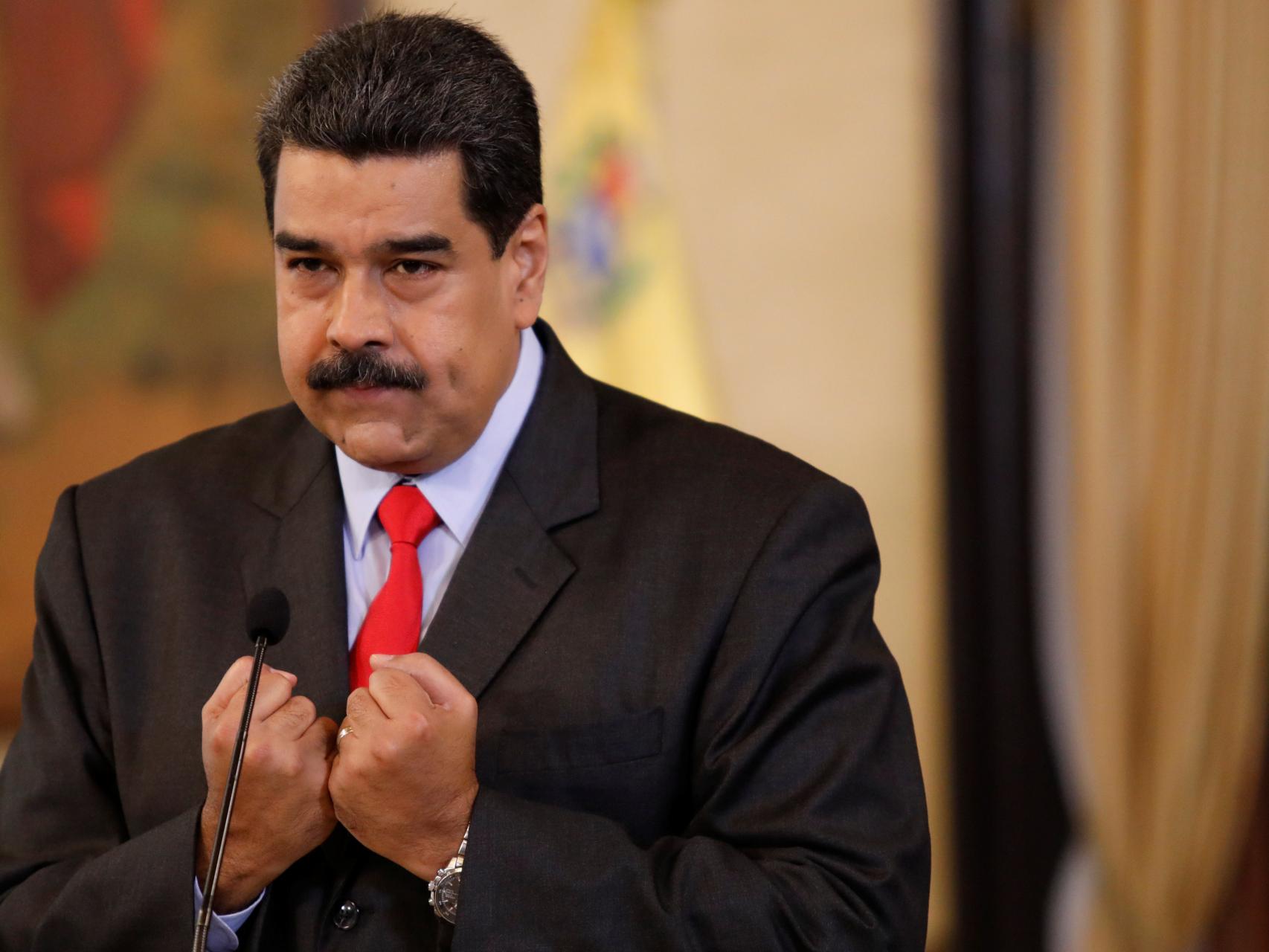 Nicolás Maduro en una rueda de prensa en Caracas