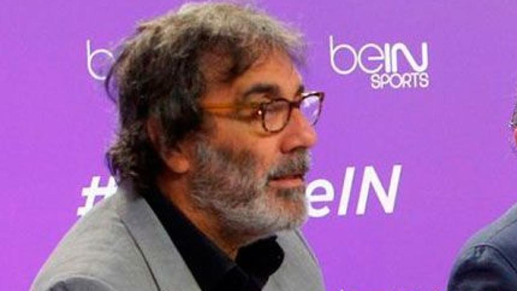 Tatxo Benet junto a Jaume Roures durante un acto ante los medios, en una imagen de archivo.