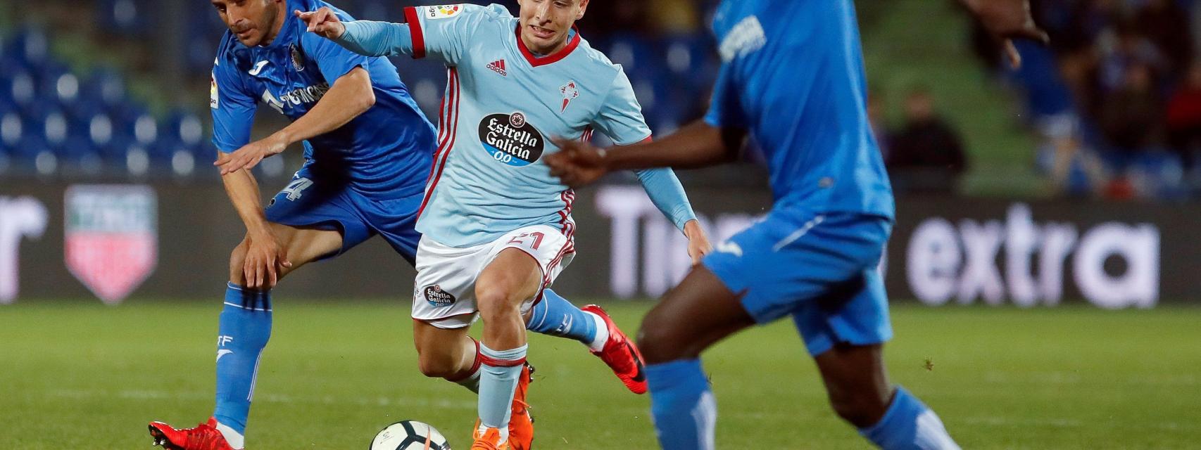 Emre Mor contra el Getafe.