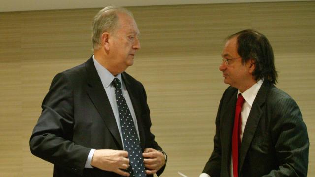 A la izquierda, Juan José Brugera, presidente de la socimi Colonial, junto a Pere Viñolas, consejero delegado.