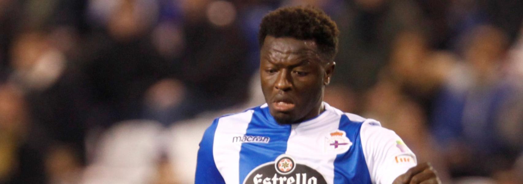 Muntari en el último partido del Deportivo.