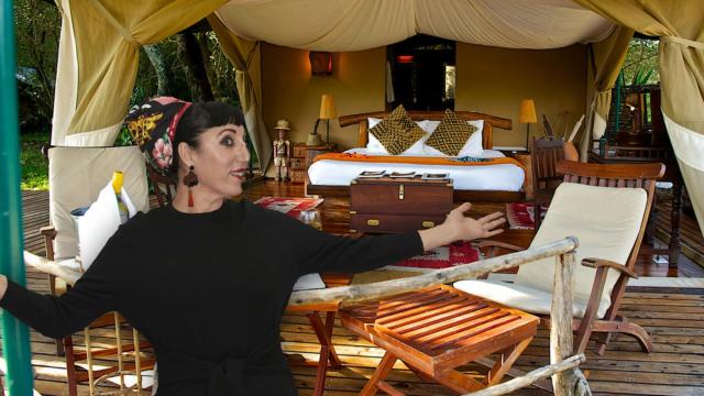 Rossy de Palma en su habitación en un montaje.