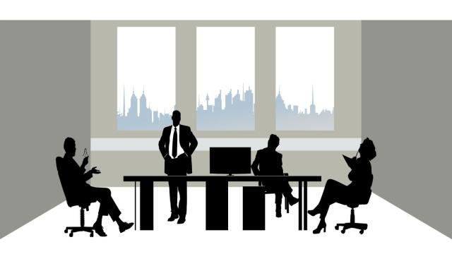 Ilustración de una reunión empresarial.
