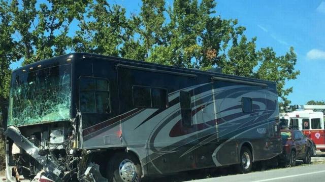 Caravana contra la que chocaron las españolas accidentadas