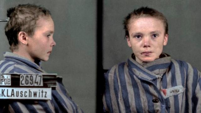 Czesława Kwoka en el retrato coloreado por Marina Amaral.