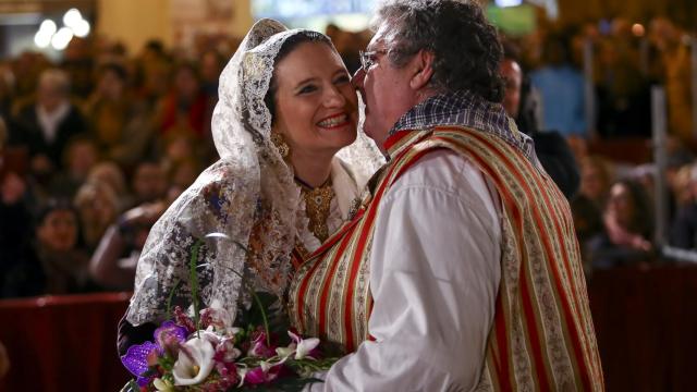 Mónica Oltra en las fallas de Valencia.