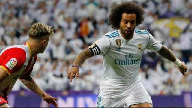 Marcelo, contra un jugador del Girona