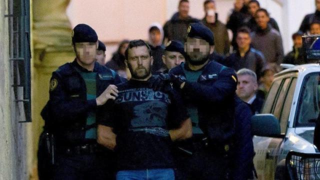 Igor el Ruso a su salida de los juzgados de Alcañiz (Teruel).
