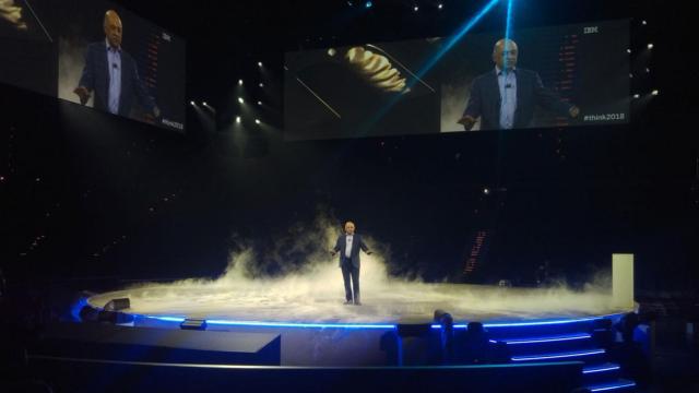 El director de IBM Research, Arvind Krishna, durante su presentación en Think 2018.