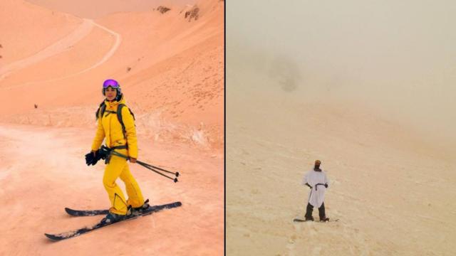 La nieve naranja en Instagram: @sinyaya_ptiza / @ionovmaxim.