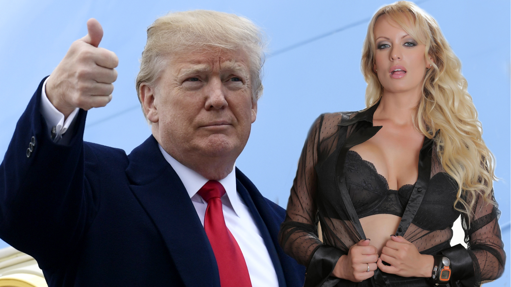 Montaje de Donald Trump y Stormy Daniels.