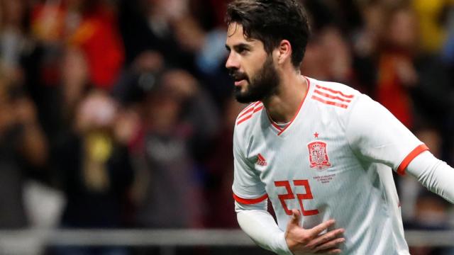 Isco celebra uno de sus goles ante Argentina.