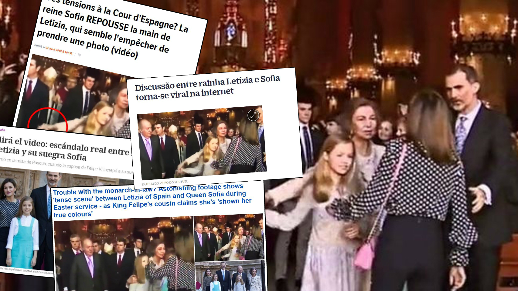 El vídeo junto a las noticias internacionales en un montaje.