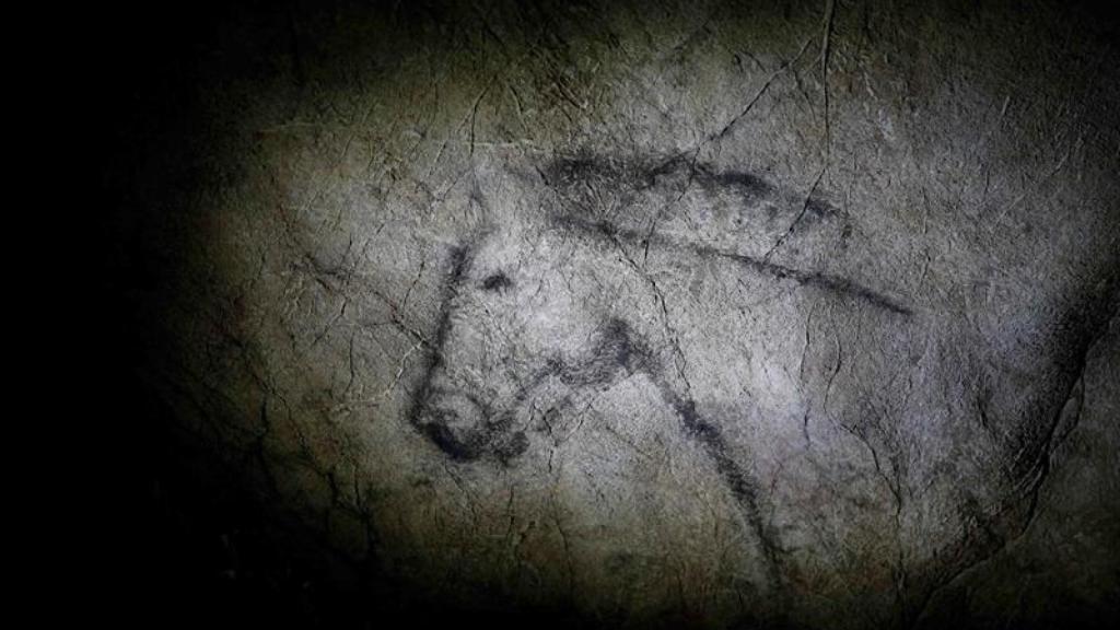 Uno de los dibujos de la cueva de Tito Bustillo (Ribadesella), referente mundial del arte rupestre y Patrimonio de la Humanidad.