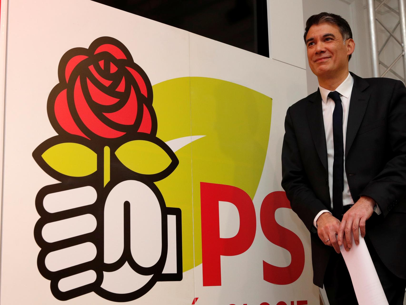 Olivier Faure, en la sede del partido.