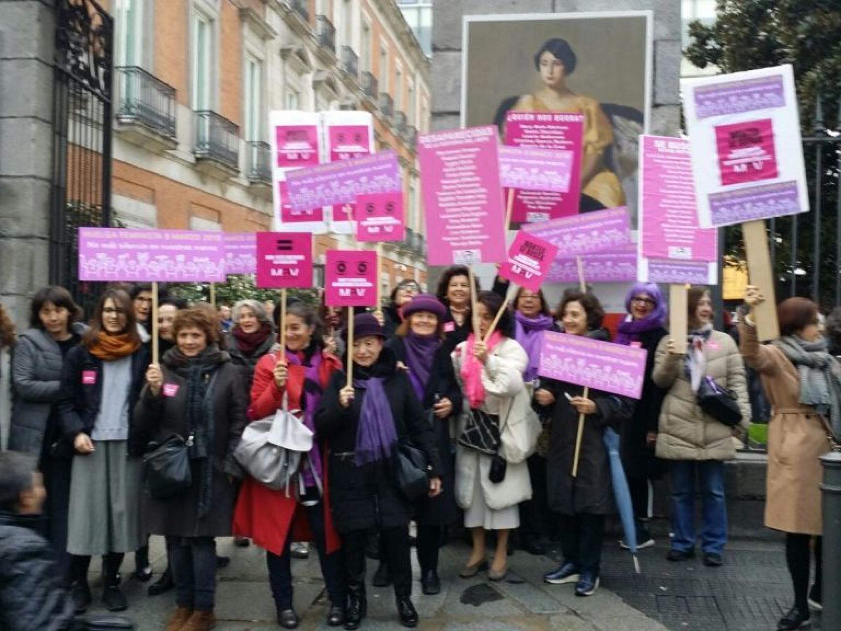 El grupo MAV reunido el 8M, en Madrid.