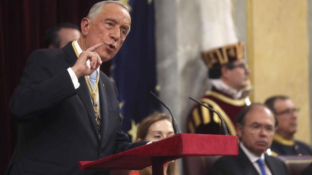 Rebelo da Sousa durante su discurso en el Congreso