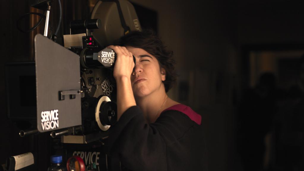 Mar Coll en pleno rodaje.