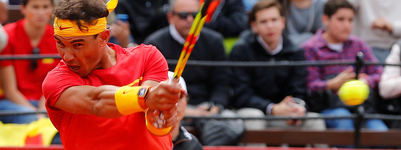 Nadal durante la última eliminatoria de Copa Davis.