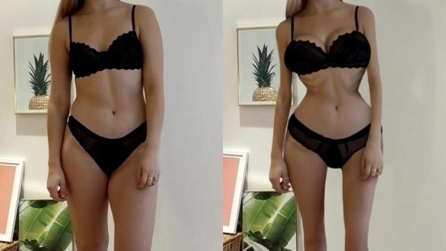 El aspecto de Chessie antes y después del experimento en Instagram.