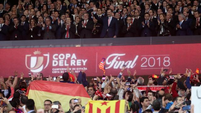 El rey Felipe VI preside la final de la Copa en el Wanda Metropolitano.