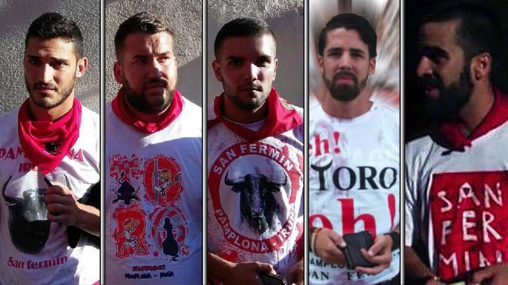 Los cinco miembros del grupo de jóvenes sevillanos conocido como 'La Manada'.