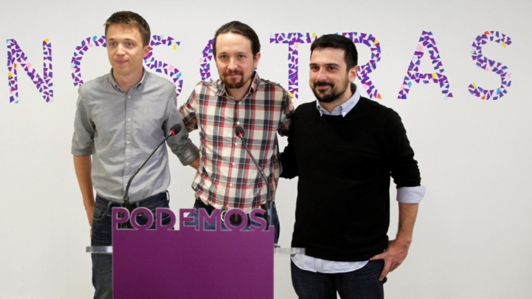 Íñigo Errejón, Pablo Iglesias y Ramón Espinar, en una imagen de archivo.