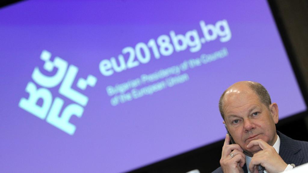 El nuevo ministro alemán de Finanzas, Olaf Scholz, durante el Eurogrupo