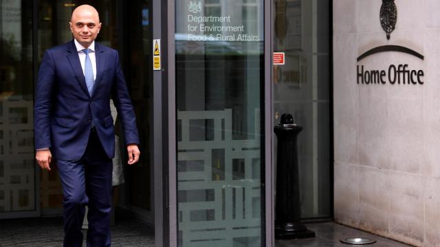 Sajid Javid, saliendo del Home Office