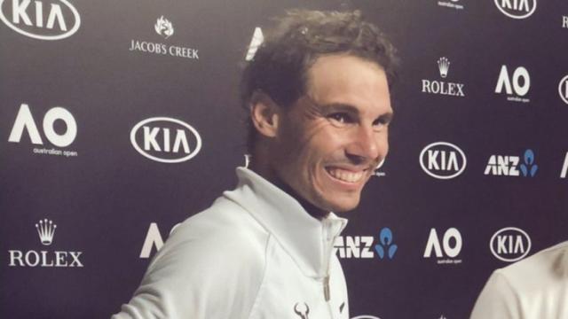 Rafa Nadal, en un acto promocional. Foto: Twitter (@RafaelNadal)