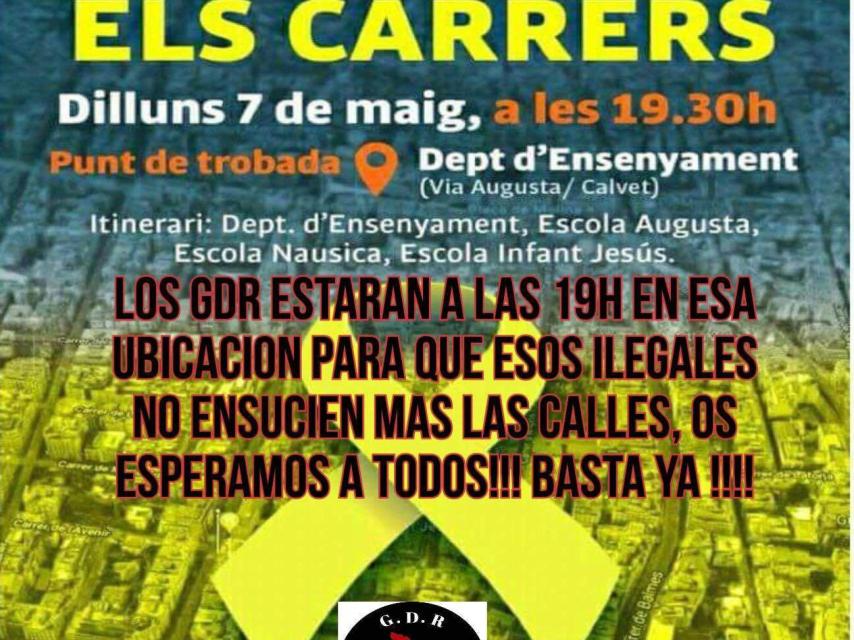 La primera convocatoria tendrá lugar a la misma hora que los independentistas