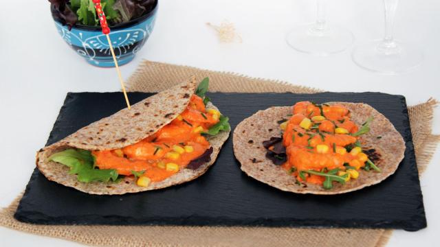 TORTILLAS DE TRIGO INTEGRALES RELLENAS DE LANGOSTINOS CON SALSA DE PIQUILLOS CON TMX Portada