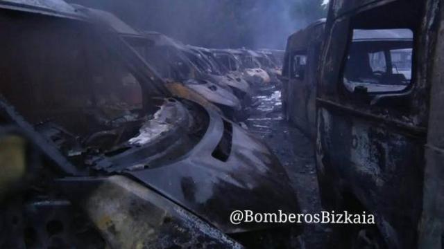Las ambulancias quemadas