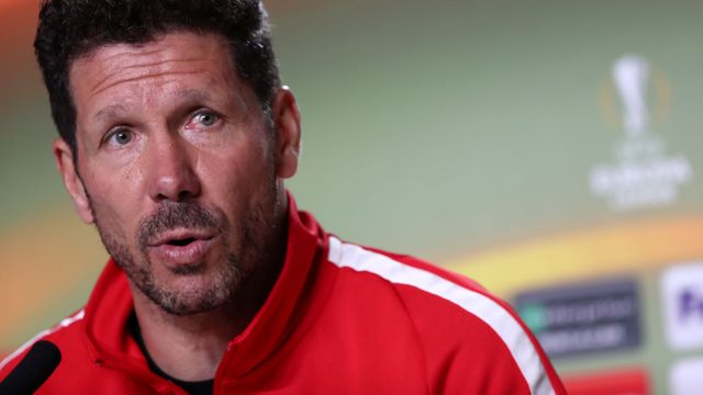 Simeone, en rueda de prensa.